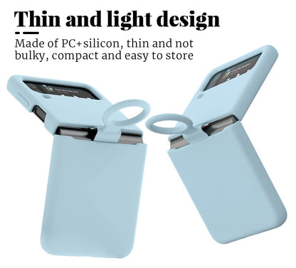 Valente Premium Silicone Case Cover with Ring For Galaxy Z Flip 4