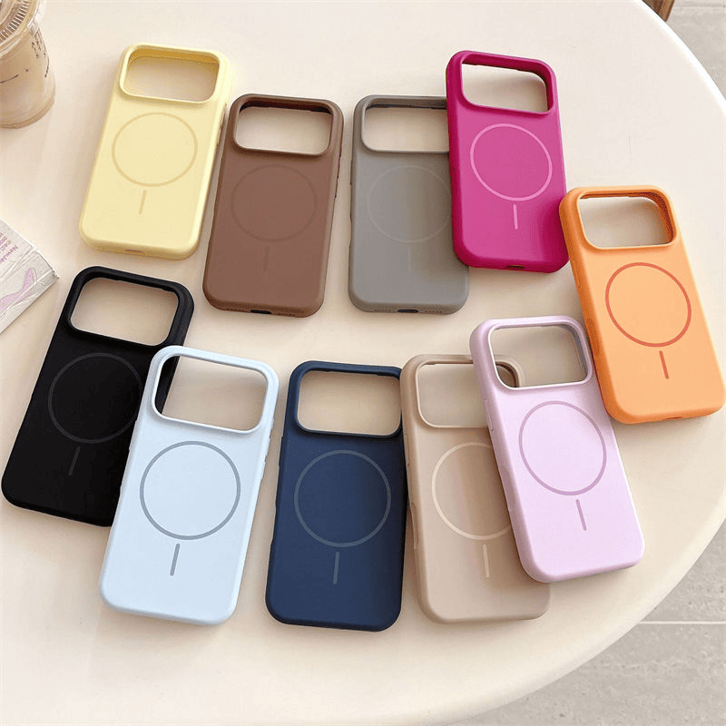 Valente Silicone Magnetic Back Case Compatible with iPhone 17 pro Max – Soft Touch Shockproof Protective Cover
