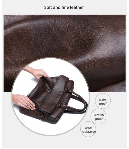 Valente Business PU Leather Multipocket Laptop Bag | Fits upto 14-inch laptop