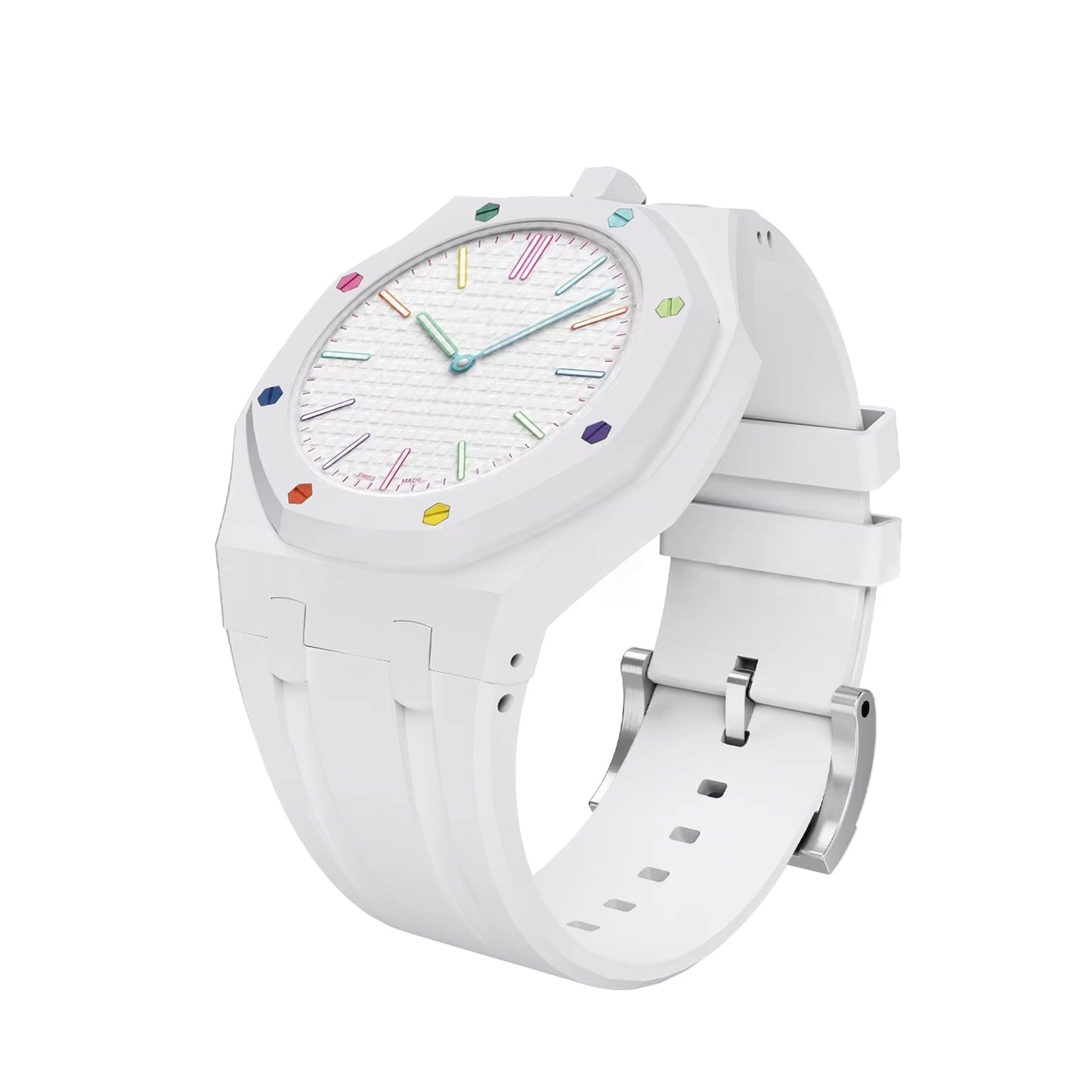 Valente Protective TPU Case with Silicone Strap Compatible with Swatch Royal Pop | Full Body Shockproof Watch Cover Band Replacement