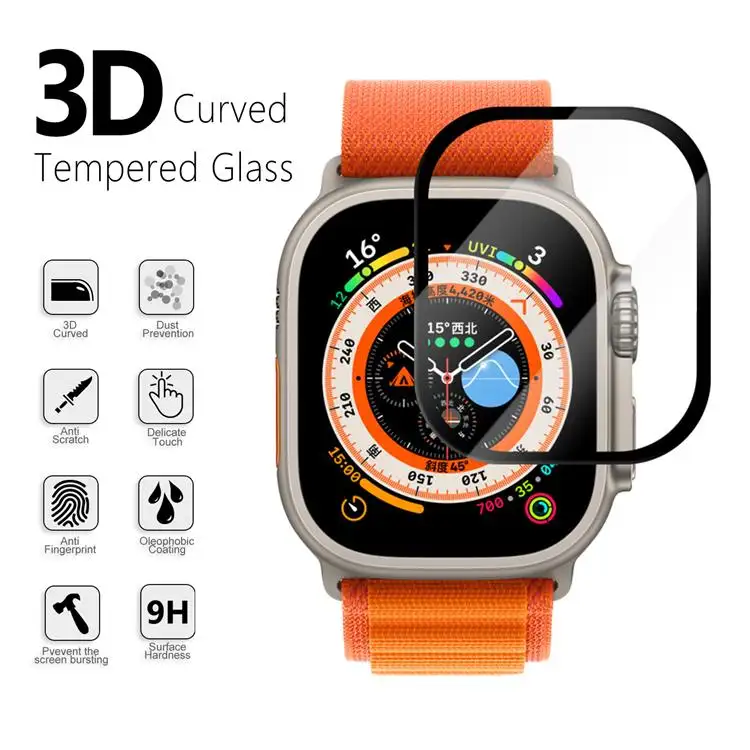 Valente Edge to Edge 9H Tempered glass With Installation Kit for Apple Watch Series 7,8(45mm) Only