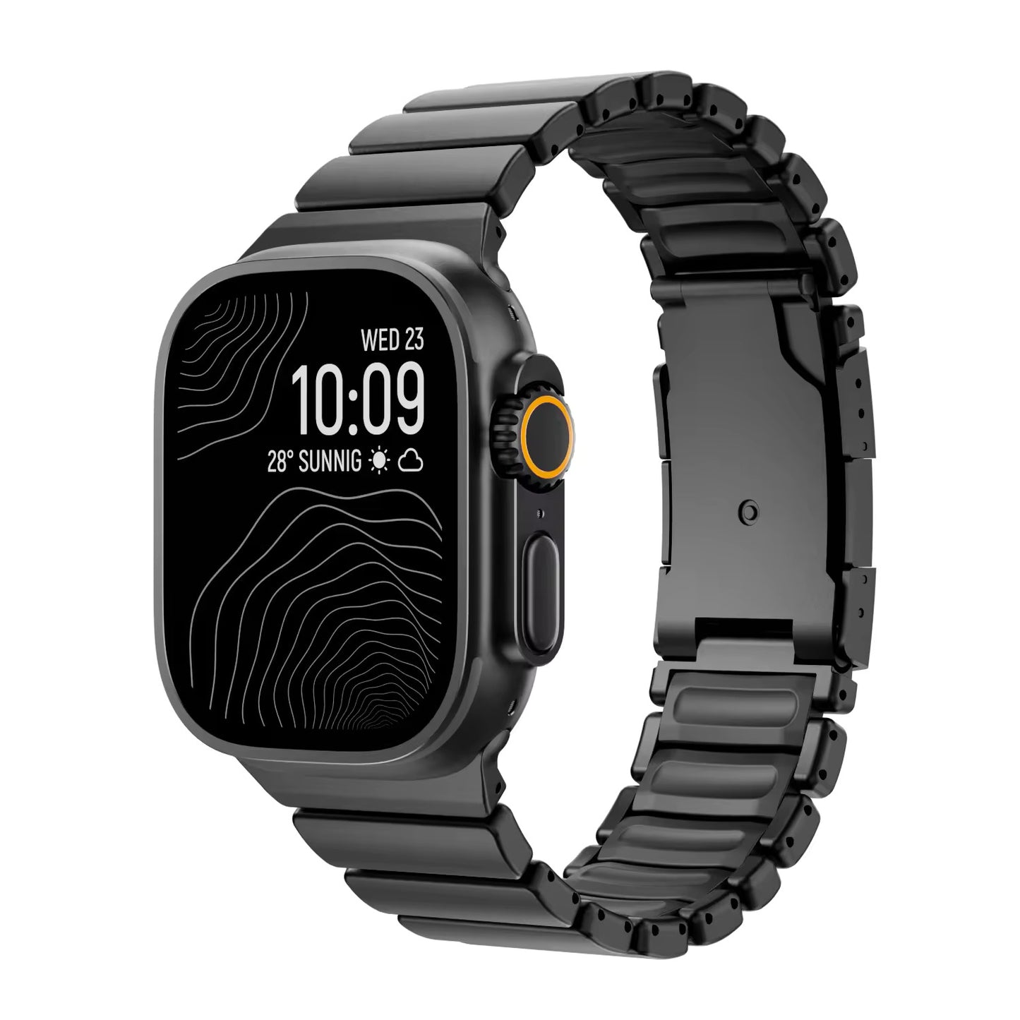 Valente Metal Strap Compatible with Apple Watch Series 8/7/6/5/SE/Ultra/Ultra 2 (42mm/44mm/45mm/49mm) | Premium Stainless Steel Watch Band with Adjustable Links