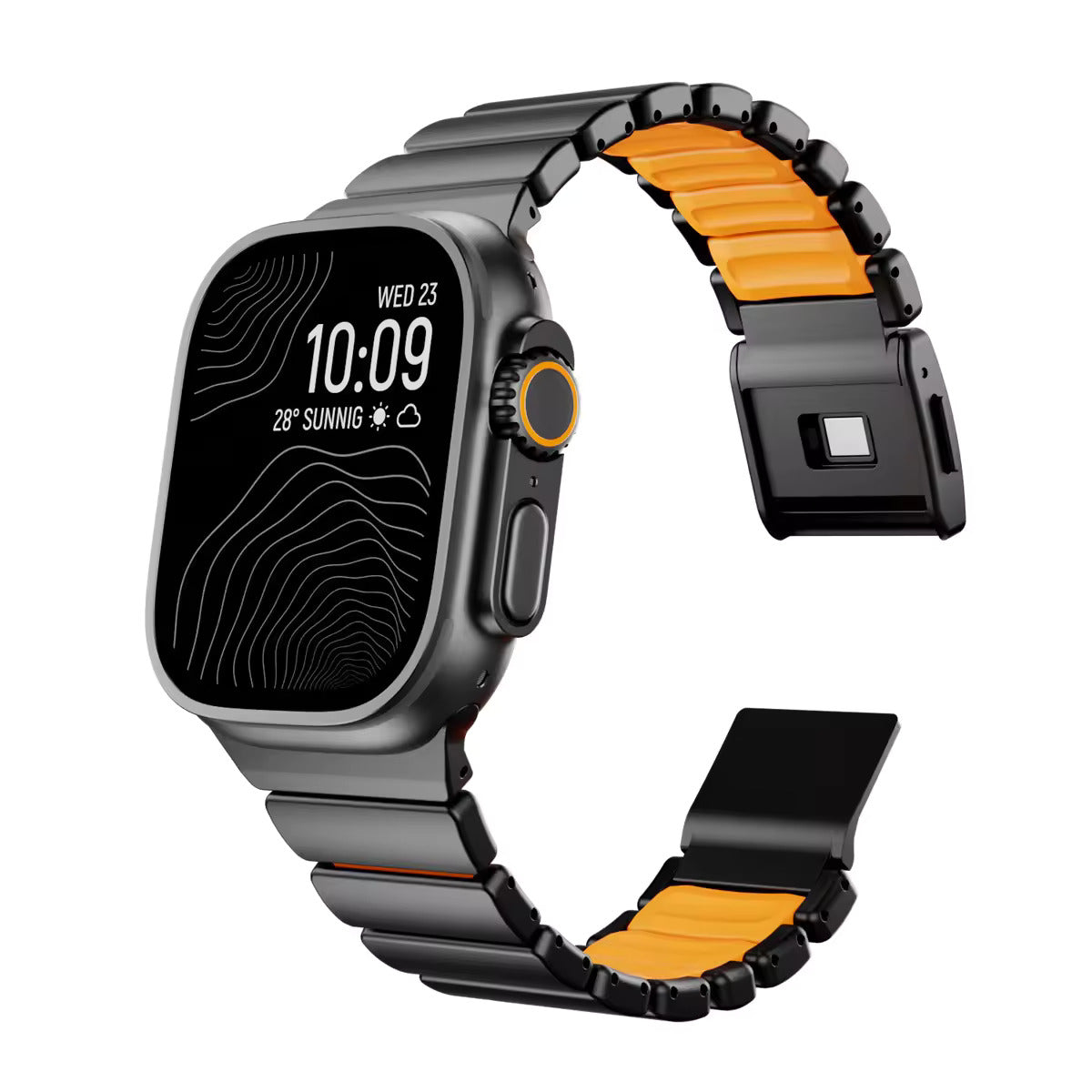 Valente Metal Strap Compatible with Apple Watch Series 8/7/6/5/SE/Ultra/Ultra 2 (42mm/44mm/45mm/49mm) | Premium Stainless Steel Watch Band with Adjustable Links
