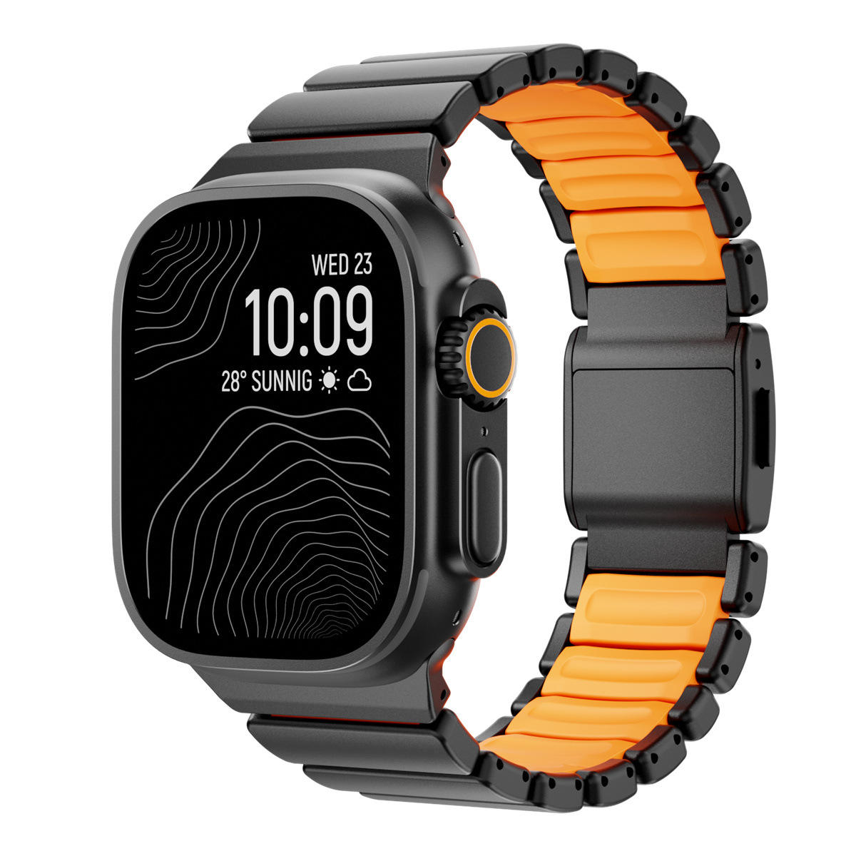 Valente Metal Strap Compatible with Apple Watch Series 8/7/6/5/SE/Ultra/Ultra 2 (42mm/44mm/45mm/49mm) | Premium Stainless Steel Watch Band with Adjustable Links