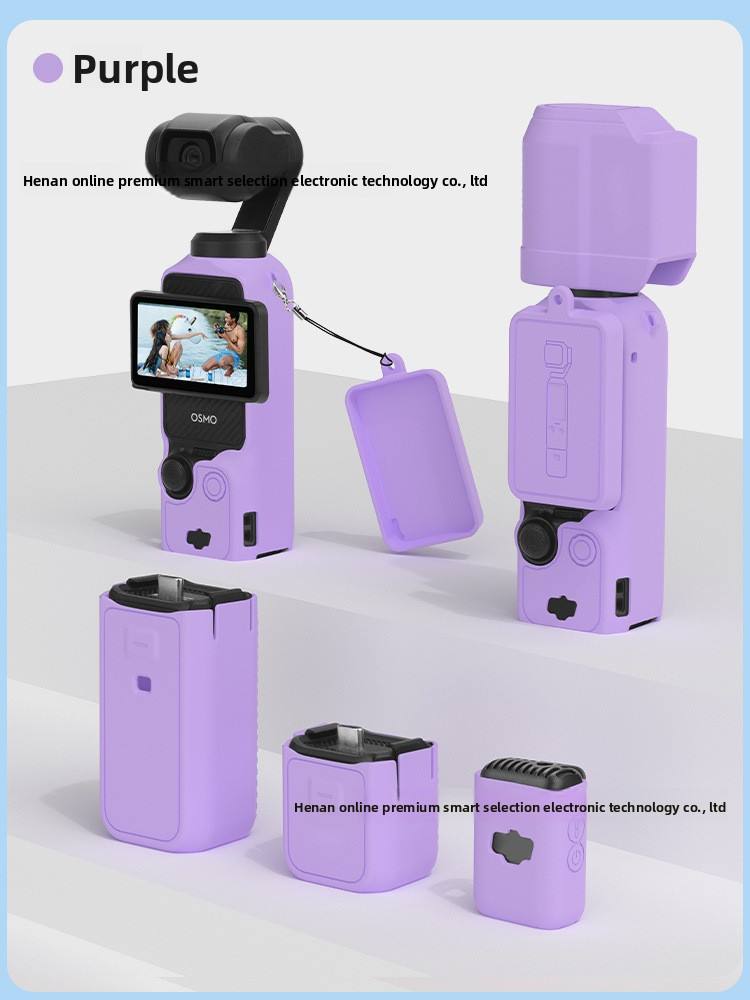 Valente Silicone Protective Cover Compatible with DJI Osmo Pocket 3 | Full Body Soft Case with Lens Cap & Lanyard Protection Kit