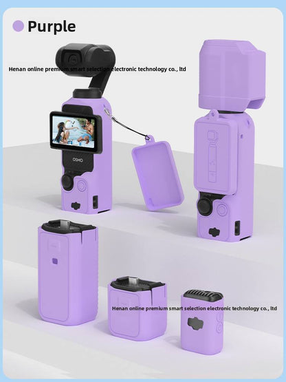 Valente Silicone Protective Cover Compatible with DJI Osmo Pocket 3 | Full Body Soft Case with Lens Cap & Lanyard Protection Kit
