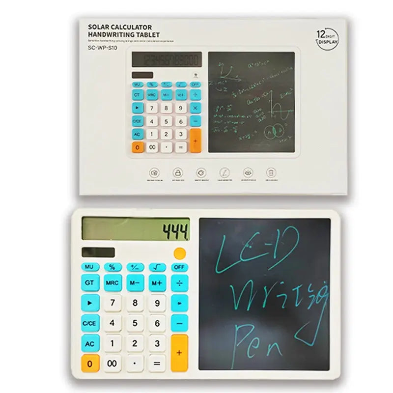 Valente 2-in-1 LCD Writing Tablet with Calculator | Digital Drawing Pad & Electronic Notepad with Stylus | Portable Writing Board for Kids & Office Use