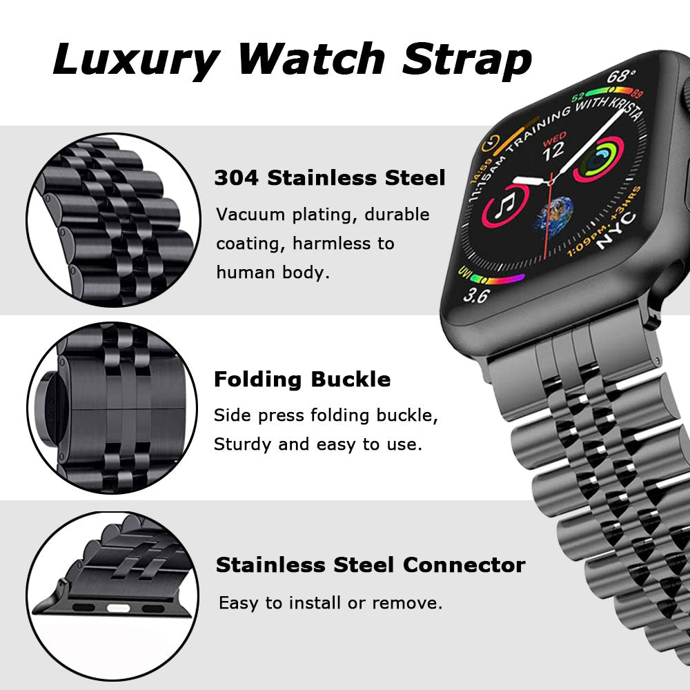 Valente Rado Heavy Metal 38mm 40mm 41mm Strap Compatible with Apple Watch Series 4 5 SE 6 7 8