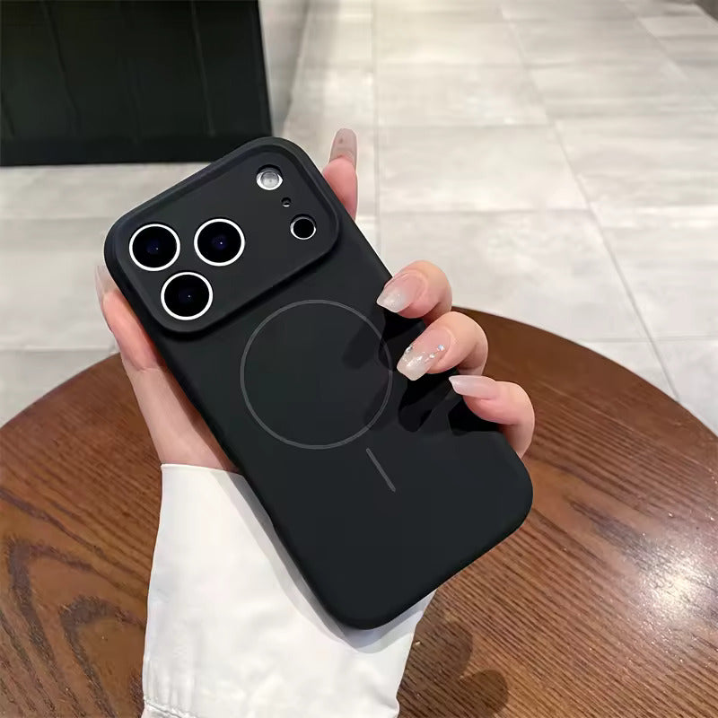 Valente Silicone Magnetic Back Case Compatible with iPhone 17 pro  – Soft Touch Shockproof Protective Cover