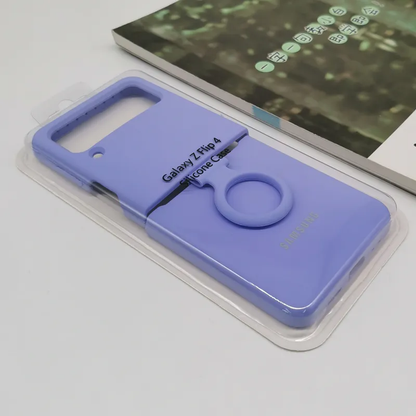 Valente Premium Silicone Case Cover with Ring For Galaxy Z Flip 4