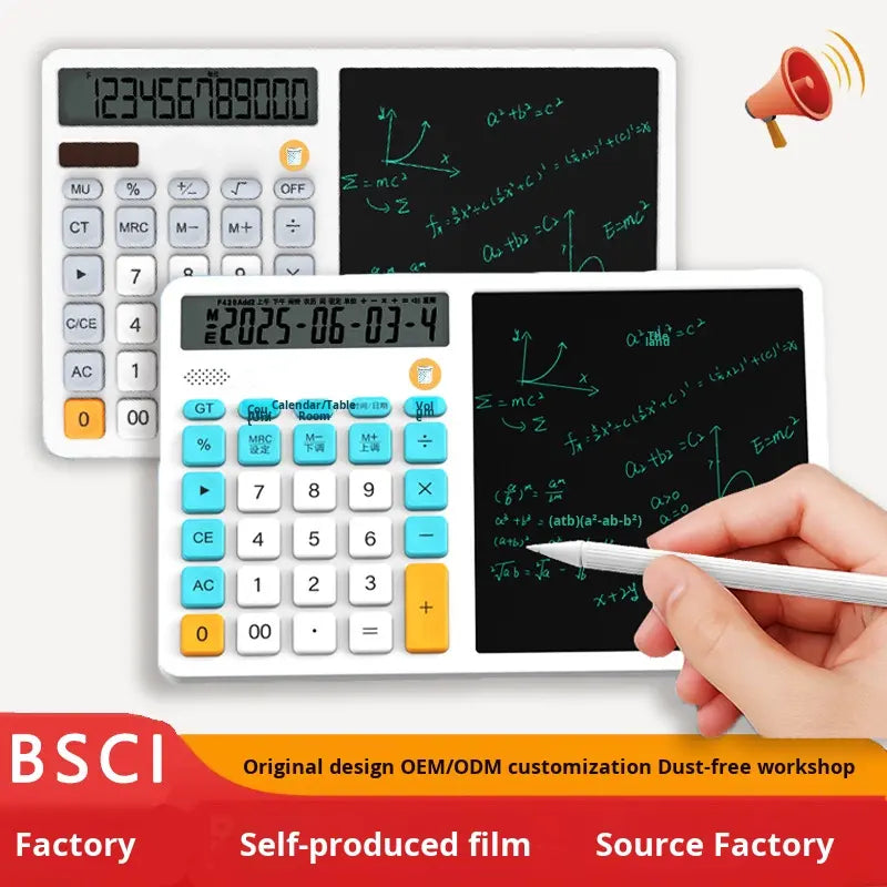 Valente 2-in-1 LCD Writing Tablet with Calculator | Digital Drawing Pad & Electronic Notepad with Stylus | Portable Writing Board for Kids & Office Use