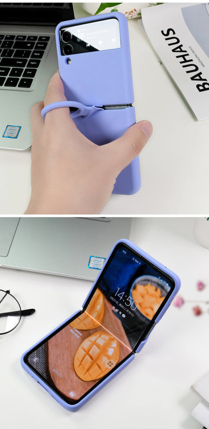 Valente Premium Silicone Case Cover with Ring For Galaxy Z Flip 4