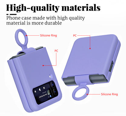 Valente Premium Silicone Case Cover with Ring For Galaxy Z Flip 4