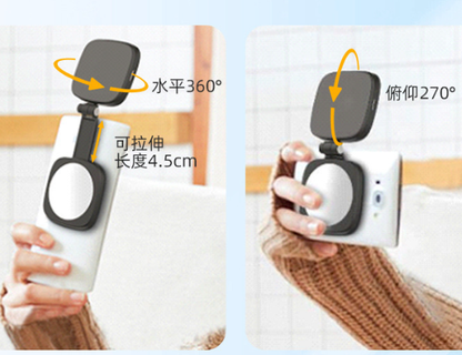 Valente MagSafe Compatible Magnetic Selfie Light | Rechargeable LED Fill Light with Built-in Mirror | Foldable Magnetic Phone Light for Video Calls, Selfies & Live Streaming