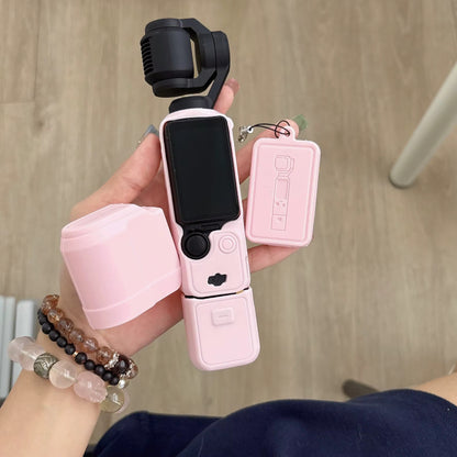 Valente Silicone Protective Cover Compatible with DJI Osmo Pocket 4 | Full Body Soft Case with Lens Cap & Lanyard Protection Kit