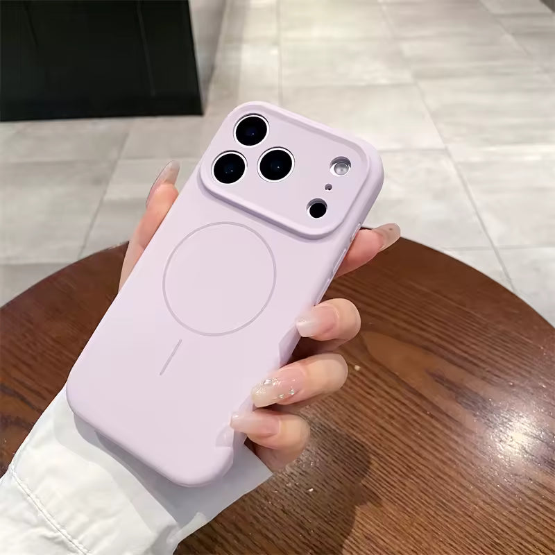 Valente Silicone Magnetic Back Case Compatible with iPhone 17 pro  – Soft Touch Shockproof Protective Cover