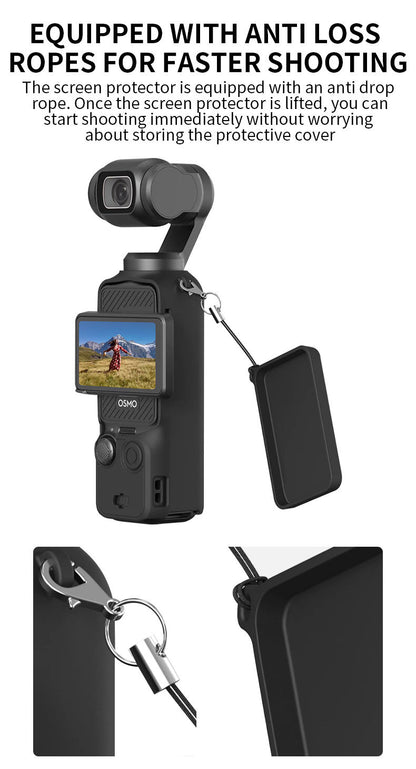 Valente Silicone Protective Cover Compatible with DJI Osmo Pocket 4 | Full Body Soft Case with Lens Cap & Lanyard Protection Kit