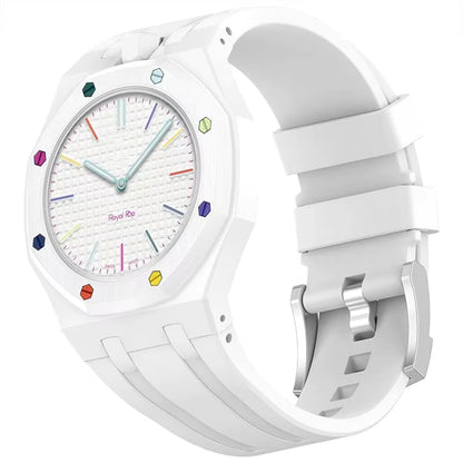 Valente Protective TPU Case with Silicone Strap Compatible with Swatch Royal Pop | Full Body Shockproof Watch Cover Band Replacement