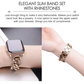 Valente Luxury Gold-Tone Diamond-Embedded Link Bracelet for Apple Watch 42/44/45/49mm