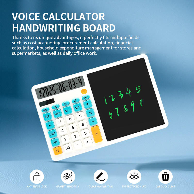 Valente 2-in-1 LCD Writing Tablet with Calculator | Digital Drawing Pad & Electronic Notepad with Stylus | Portable Writing Board for Kids & Office Use
