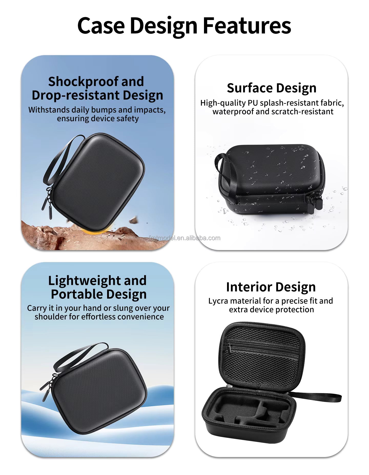 Valente DJI Osmo Nano portable carrying case zipper closure reliable open view