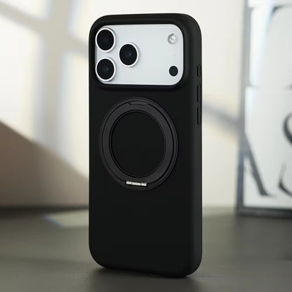 Valente Premium Soft Silicone Case Compatible with iPhone 17 Pro with Magnetic Ring Stand | Shockproof Slim Protective Back Cover