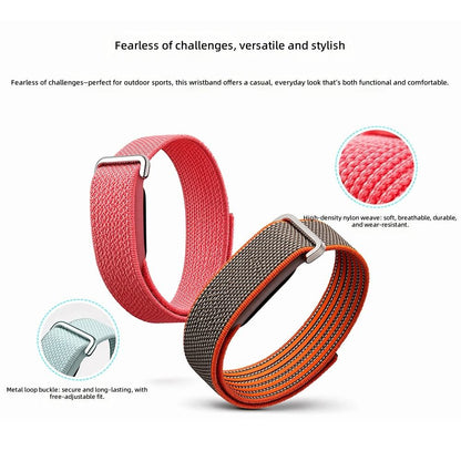 Valente Nylon Replacement Wrist Band Compatible with Fitbit Air, Adjustable Woven Nylon Sports Strap, Lightweight Breathable Watch Band with Secure Buckle for Daily Wear, Fitness, Sports & Travel