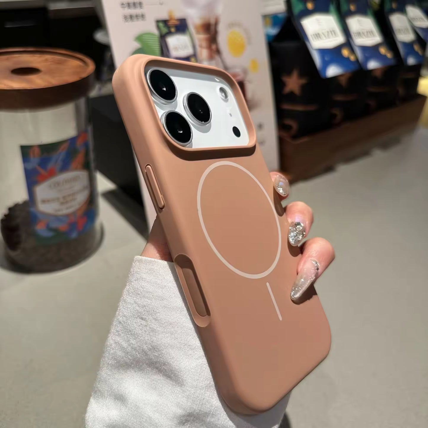 Valente Silicone Magnetic Back Case Compatible with iPhone 17 pro  – Soft Touch Shockproof Protective Cover