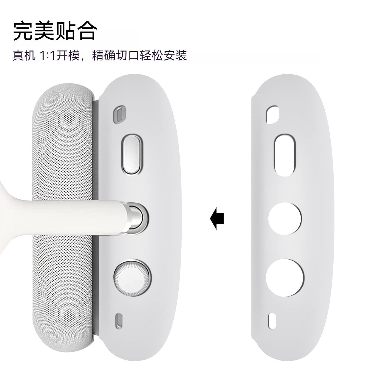 Valente Protective Silicone Cover Compatible with AirPods Max / Max 2 | Full Body Headphone Case Kit with Ear Cushions & Headband Cover | Shockproof Anti-Scratch Protection
