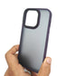 Sleek iPhone 14 Pro case cover in Deep Purple with raised edges for camera protection, available for ₹499.