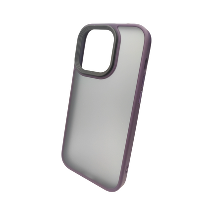 Sleek iPhone 14 Pro case cover in Deep Purple with raised edges for camera protection, available for ₹499.