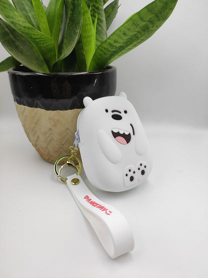 Valente Silicone Zipper Coin Purse, Panda and Polar Bear (Pack of 2 )