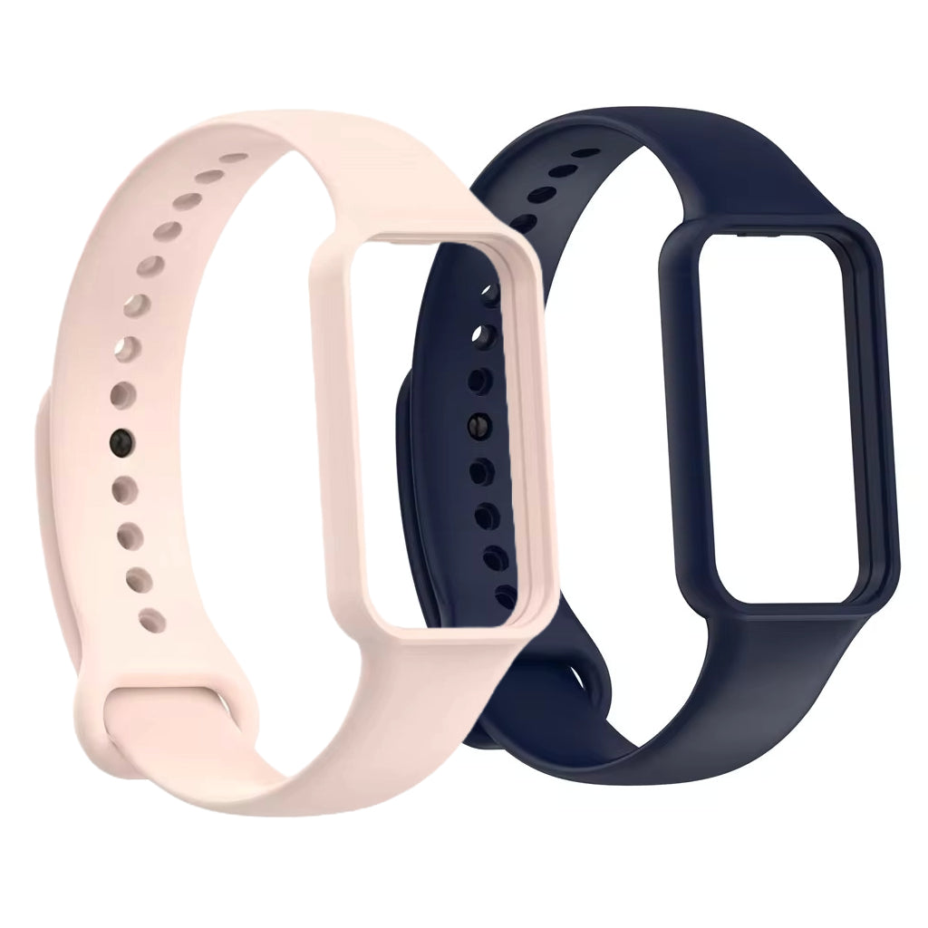 Valente Soft silicone watch bands Compatible with Amazfit Band 7 (Pack of 2)