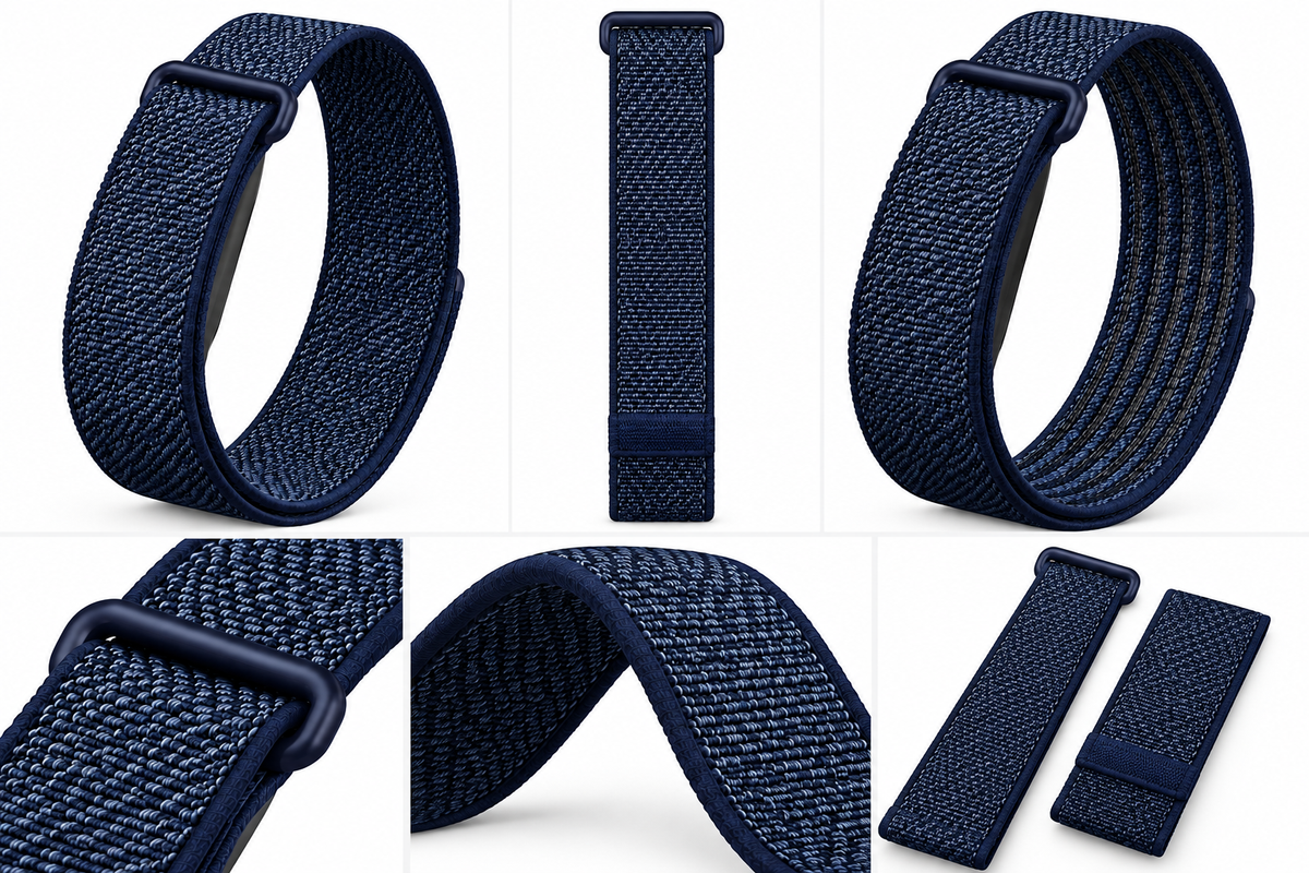 Valente Nylon Replacement Wrist Band Compatible with Fitbit Air, Adjustable Woven Nylon Sports Strap, Lightweight Breathable Watch Band with Secure Buckle for Daily Wear, Fitness, Sports & Travel