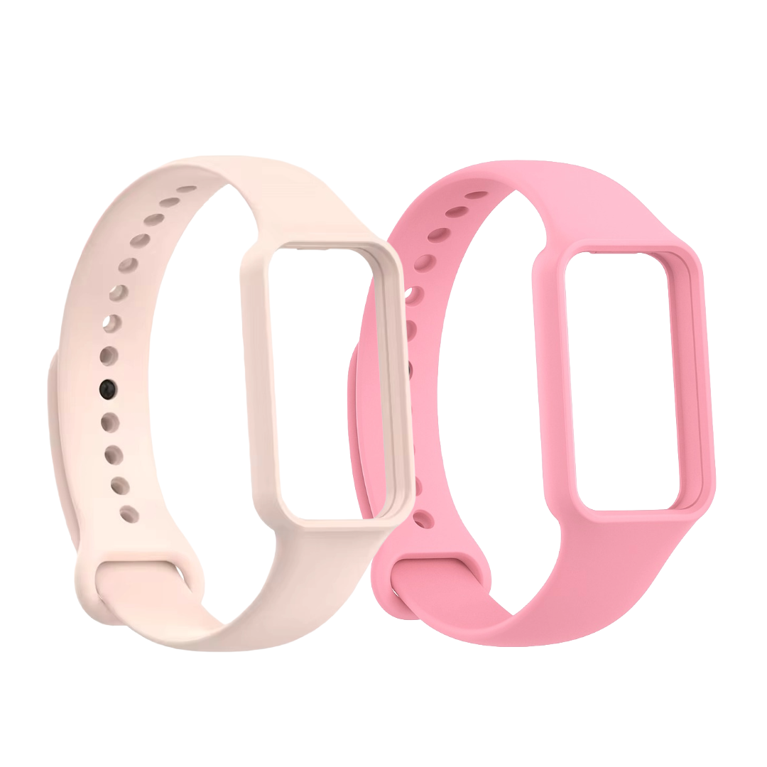 Valente Soft silicone watch bands Compatible with Amazfit Band 7 (Pack of 2)