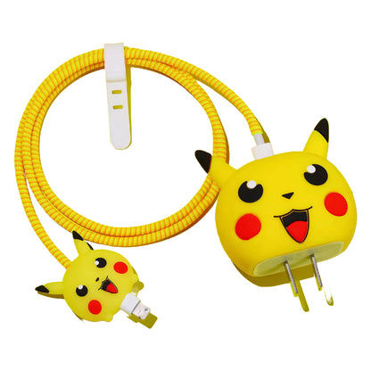 Valente 3D Cartoon Protective Case For Apple 18W/20W Charger with Cable protector