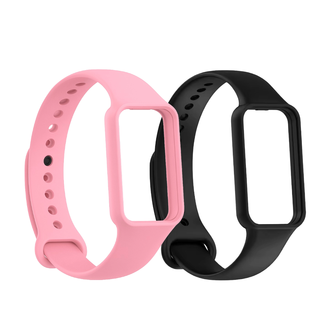 Valente Soft silicone watch bands Compatible with Amazfit Band 7 (Pack of 2)