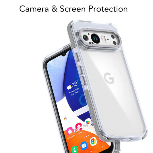 Valente Google Pixel 9 Pro clear case white tint camera bar protection raised