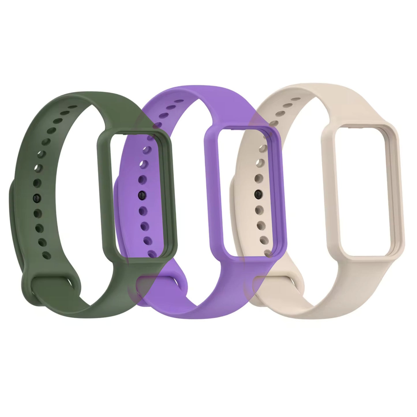 Valente Soft silicone watch bands Compatible with Amazfit Band 7 (Pack Of 3)