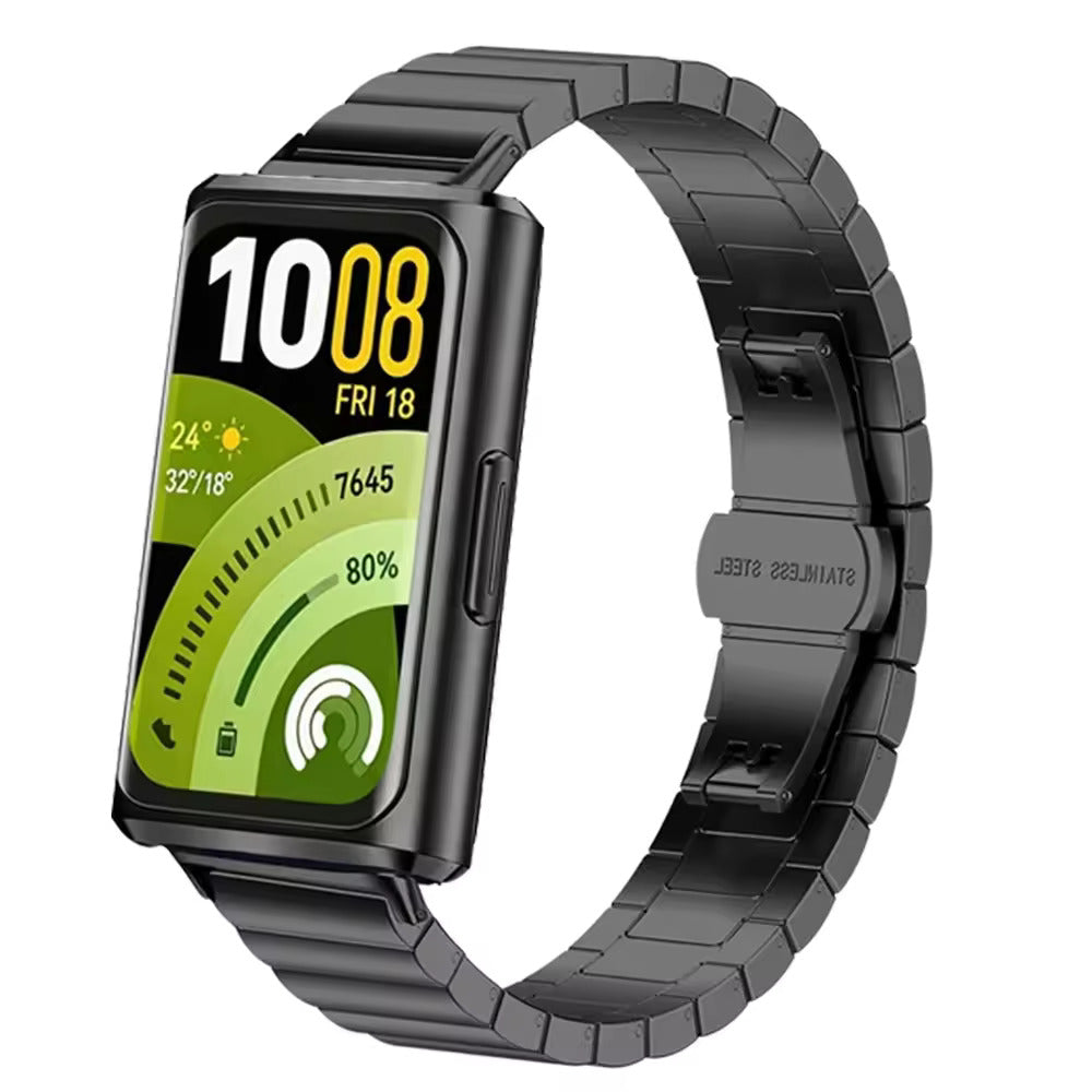 Valente Huawei Band 8 9 10 11 stainless steel metal strap black adjustable links