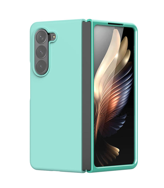 Valente Galaxy Z Fold 7 silicone case sea green integrated hinge cover view