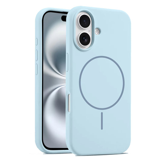 Valente Silicone Magnetic Back Case Compatible with iPhone 16 – Soft Touch Shockproof Protective Cover