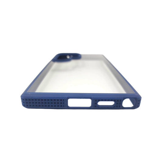 Valente Galaxy S24 Ultra grip case blue side profile textured grip view