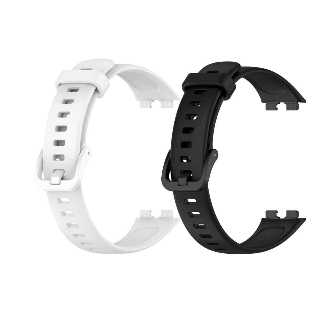 Valente Soft Silicone Sport Strap Compatible with Huawei Band 8 / Band 9 – Comfortable & Adjustable Replacement Wristband (Pack of 2)