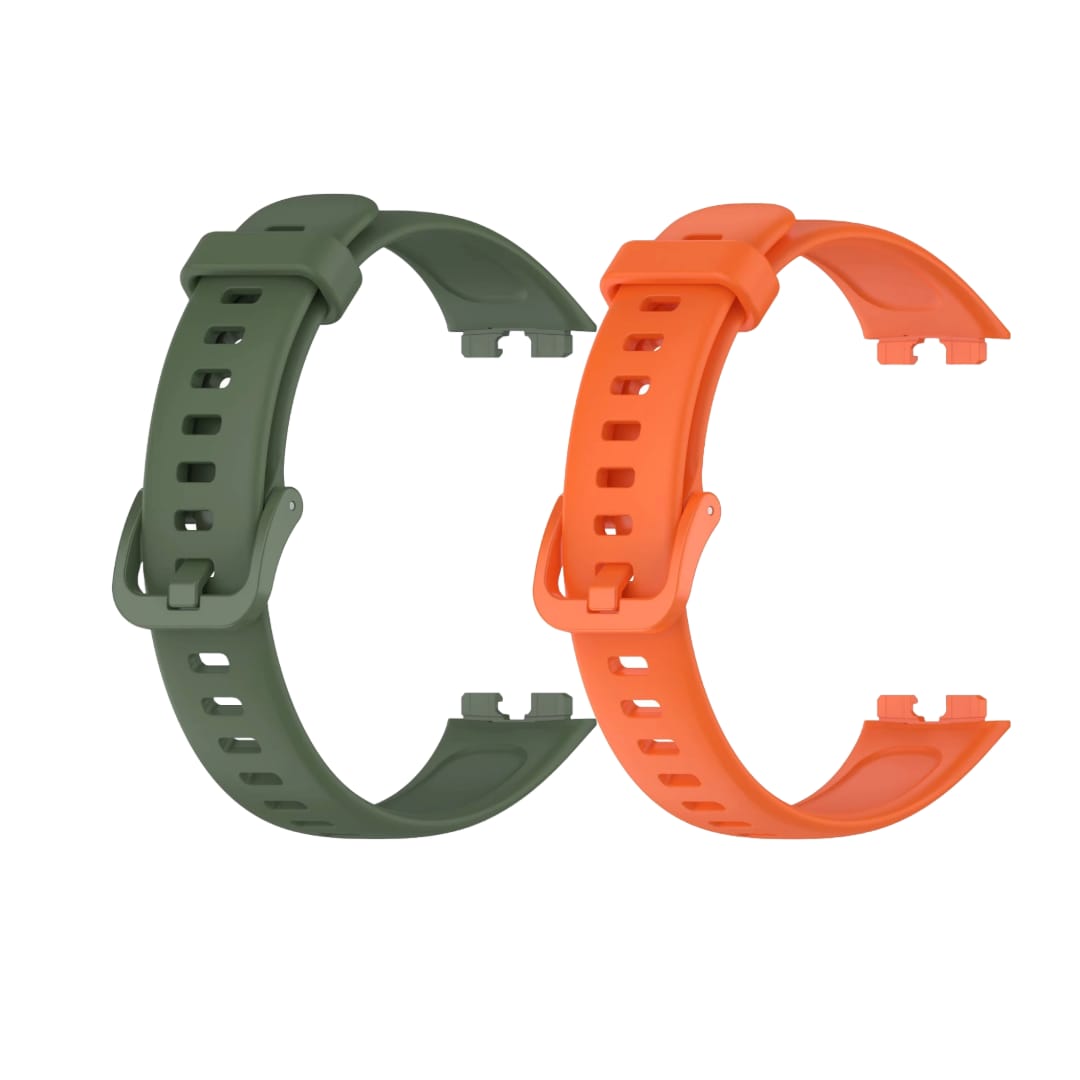 Valente Soft Silicone Sport Strap Compatible with Huawei Band 8 / Band 9 – Comfortable & Adjustable Replacement Wristband (Pack of 2)