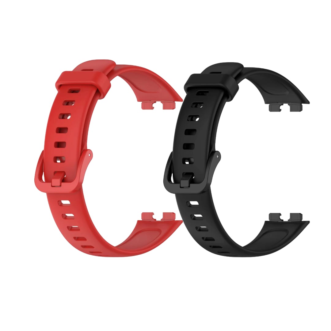 Valente Soft Silicone Sport Strap Compatible with Huawei Band 8 / Band 9 – Comfortable & Adjustable Replacement Wristband (Pack of 2)