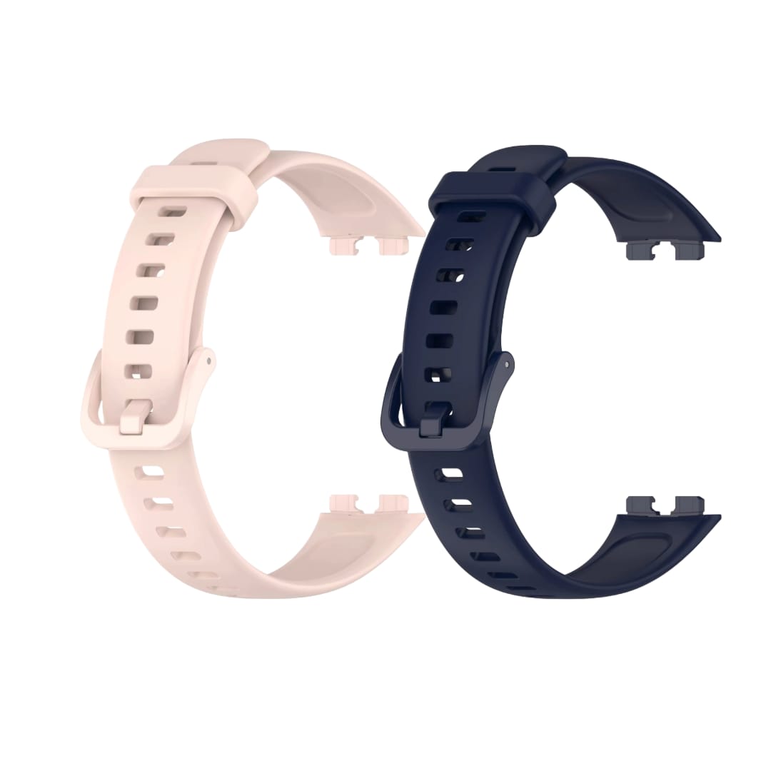 Valente Soft Silicone Sport Strap Compatible with Huawei Band 8 / Band 9 – Comfortable & Adjustable Replacement Wristband (Pack of 2)