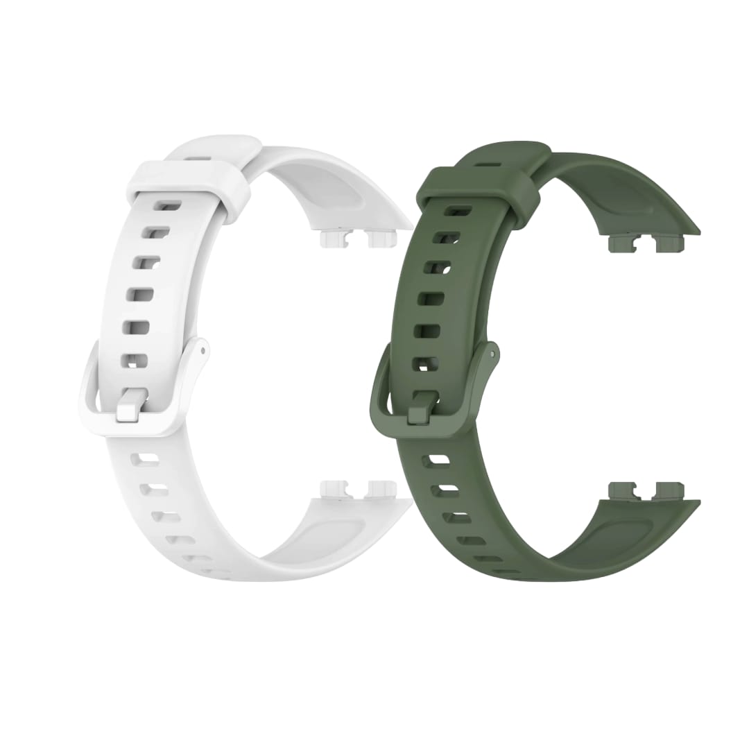 Valente Soft Silicone Sport Strap Compatible with Huawei Band 8 / Band 9 – Comfortable & Adjustable Replacement Wristband (Pack of 2)
