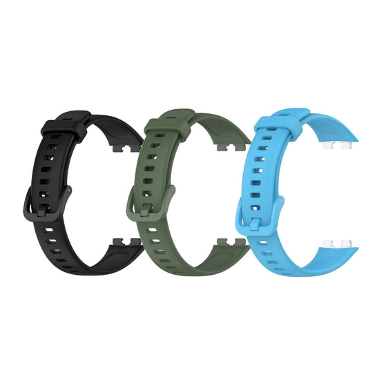Valente Soft Silicone Sport Strap Compatible with Huawei Band 8 / Band 9 – Comfortable & Adjustable Replacement Wristband (Pack of 3)