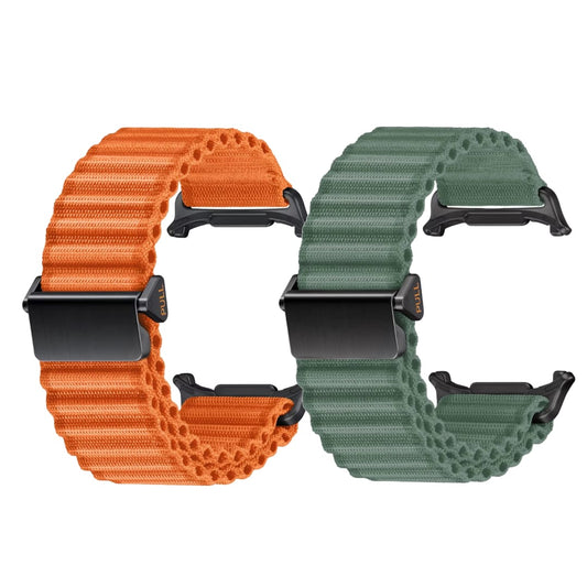 Valente Durable Woven Nylon Trail Watch Bands for Samsung Galaxy Watch Ultra (Pack of 2)